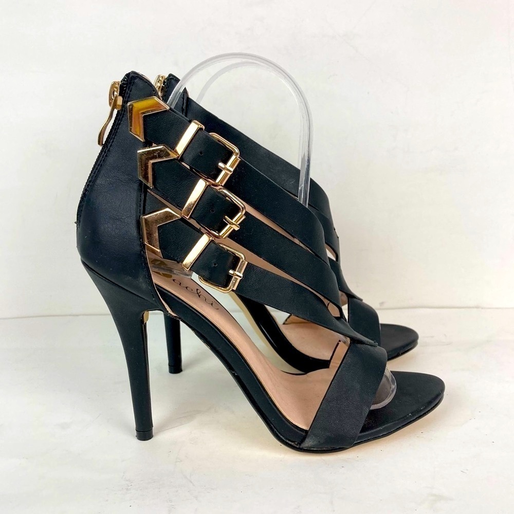 MACHI Black Strappy Boadan Heels/ Sandals   Size 7 - Picture 3 of 14